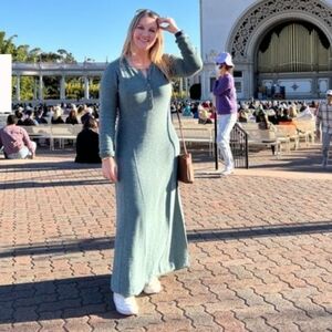 Free People El Topo Maxi Sweater Dress Green XS